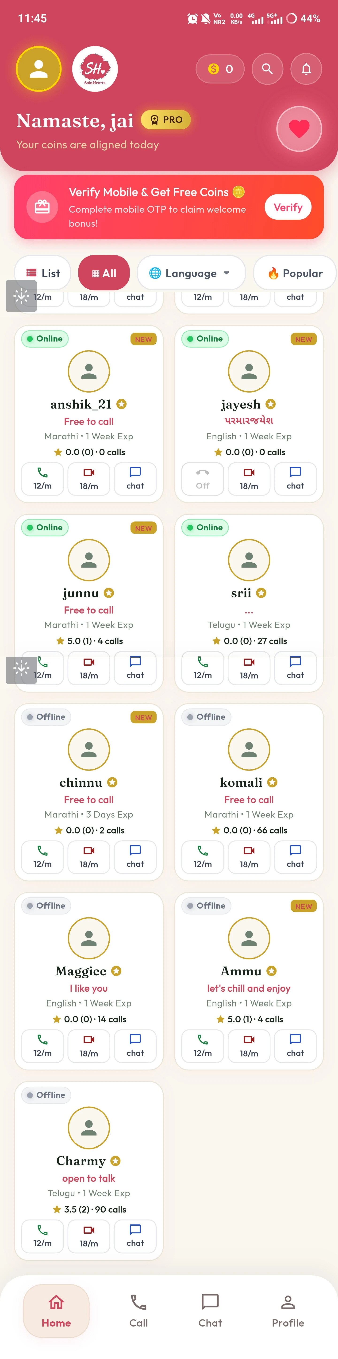 Mobile App Interface